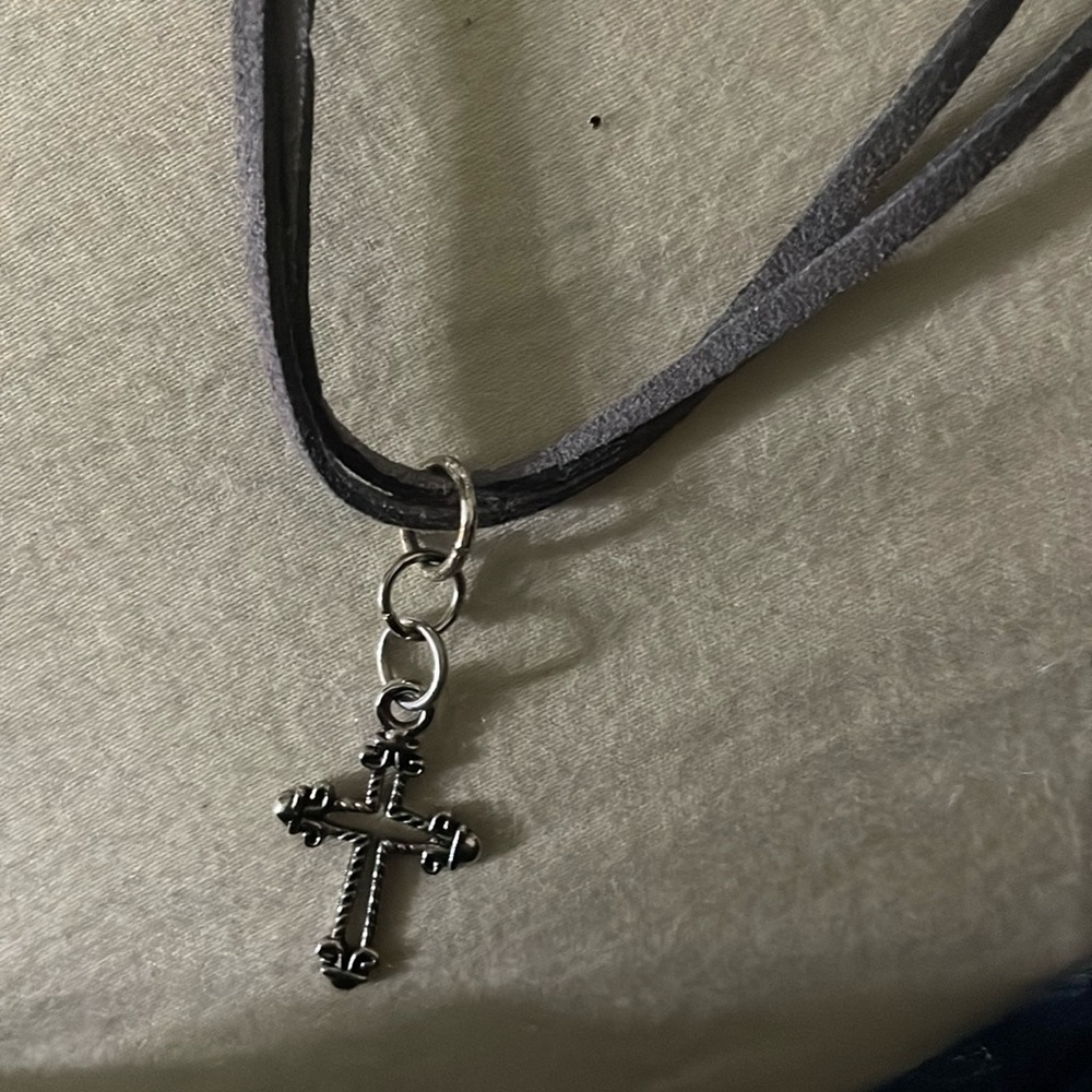 Faux leather choker